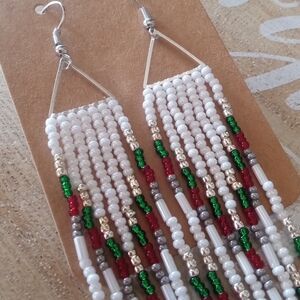 Chic Multicolor Beaded Fringe Earrings